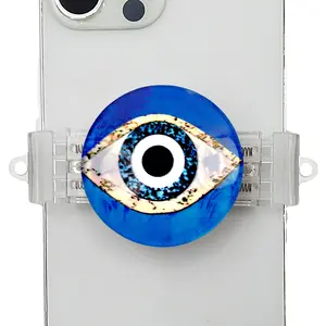 Cute Evil Eye Phone Grip Slide for iPhone - Collapsible Bohemia Sliding Phone Stand & Holder, Detachable Phone Grips for Back of Phone, Aesthetic Phone Charm & Accessories for Women