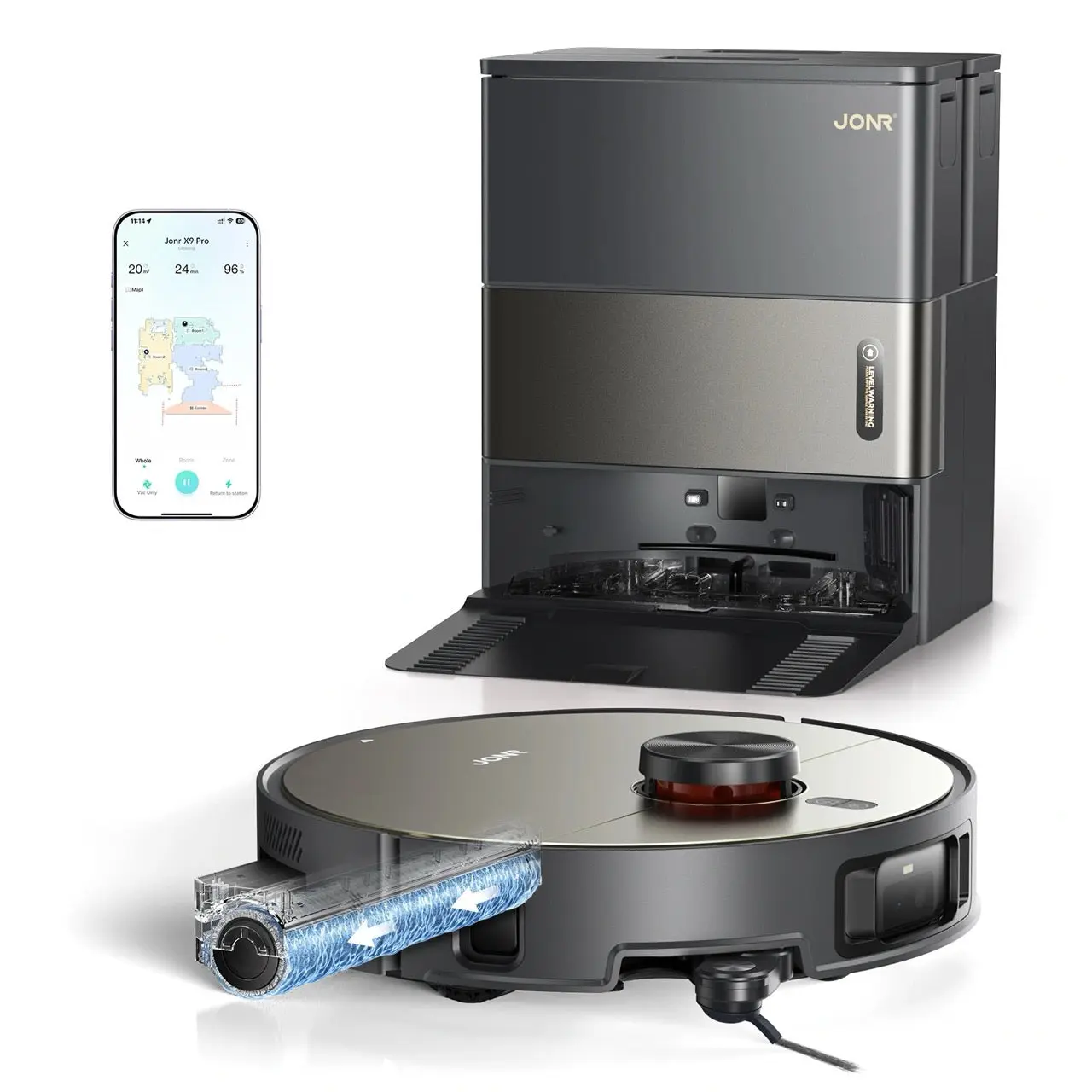 JONR X9 Pro Robot Vacuum Cleaner with Mop Function & AI Obstacle Avoidance