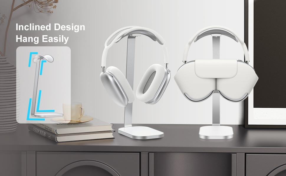 Headphone Stand for AirPods Max, Headset Holder with Aluminum Supporting Rod, Heavy Base Desk Stand Headphones Support Accessory for All Headphones
