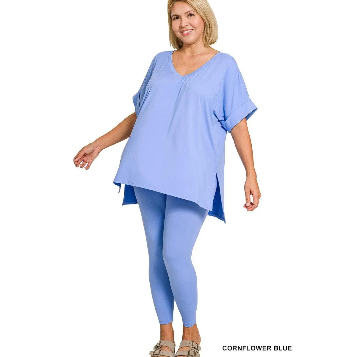 CORNFLOWER BLUE v-neck