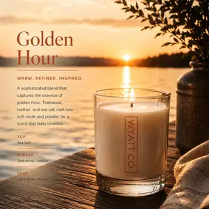 Golden Hour 13.5oz Candle Hand-Poured in Reusable Whiskey Glass