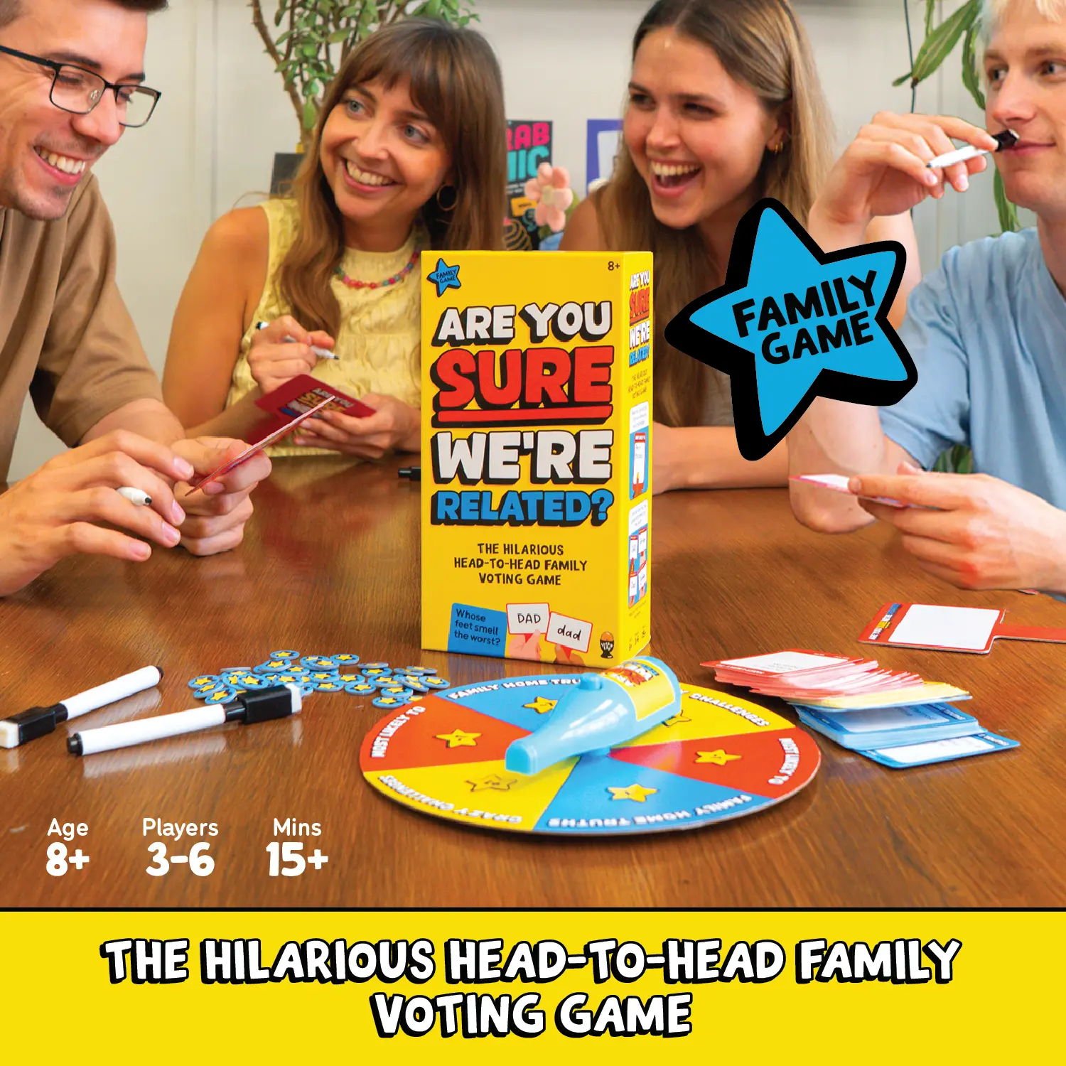 How Many What?! Board Game, Hilarious Party Game of Absurd Comparisons, Guess Sizes in the Most Ridiculous Ways, Perfect for Game Nights, By Usaopoly