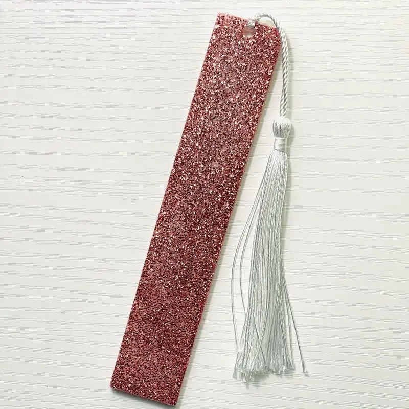Rose Gold / White Glitter Bookmark