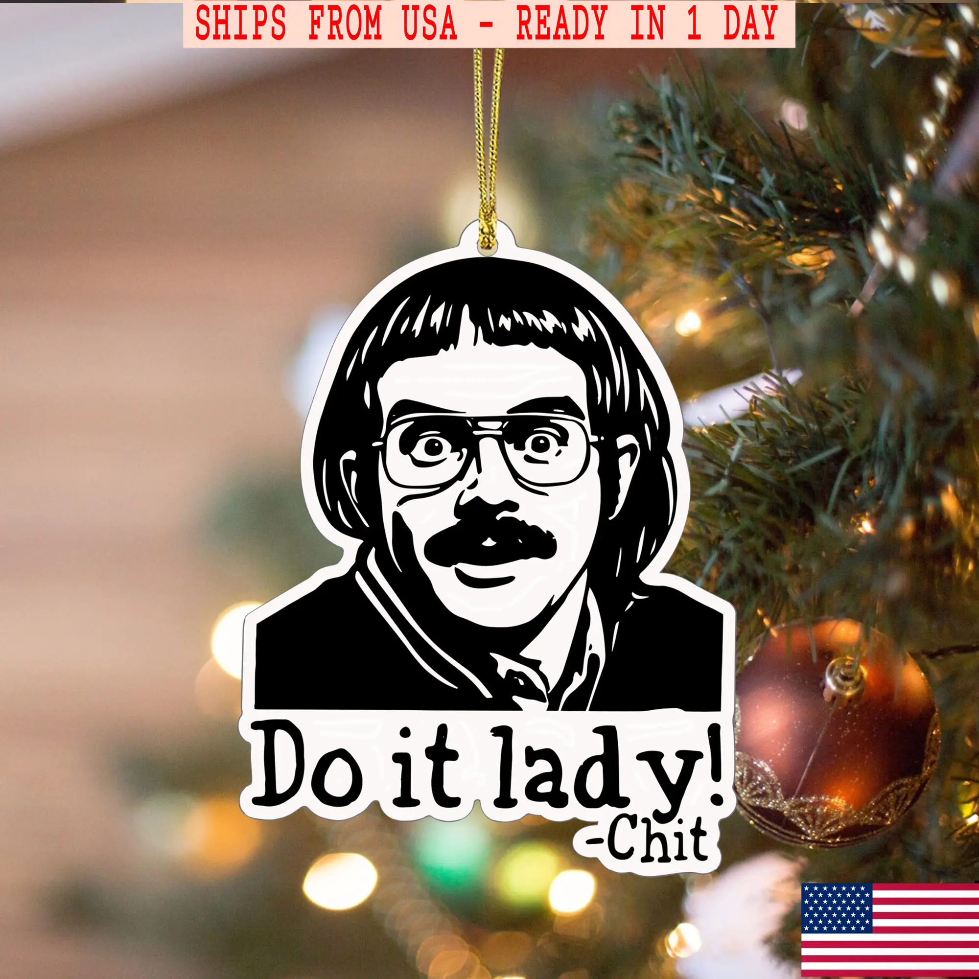 Do It Lady Ornament, Funny Acrylic Christmas Ornament, Meme Pop Culture Tree Decor, Hilarious Holiday Gift