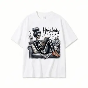 [Cotton] Cotton Short Sleeve T-Shirt HOMEBODY GLITTER SKELLY Unisex Super Soft Comfort Tshirt For Men And Women Guatemalan Pride Teddy Bear Design - Casual