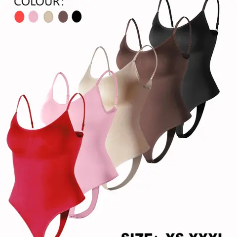 Women's Solid Backless Seamless Spaghetti Strap Underwear Shaping Shapewear Bodysuit, Tummy Control Butt Lift Shaper, Abdomen Control Bodysuit, for All Seasons, Shapewear Clothes