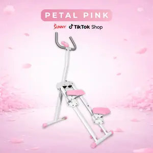 Sunny Health & Fitness Foldable Stair Stepper Climber with Extended Step Range For Full Body Home Workout, Petal Pink, 330LBS Capacity, Compact Storage Cardio Exercise Machine Dual Handlebars, Vertical Climber for Glutes Strength Exercise Home Gym