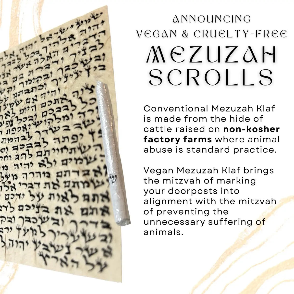 Vegan, Cruelty-Free Mezuzah Scroll (Vegan Mezuza Klaf, Handmade & Sustainable)