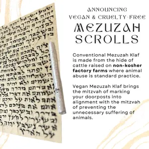 Vegan, Cruelty-Free Mezuzah Scroll (Vegan Mezuza Klaf, Handmade & Sustainable)