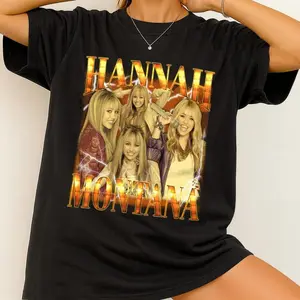 Vintage Hannah Montana Unisex T-Shirt, Retro Movie-Inspired Retro Fan Gift Cool Unisex Shirt for Him Her ,Trendy Regular Workout T-shirt, gift For Fan, For Men And Women