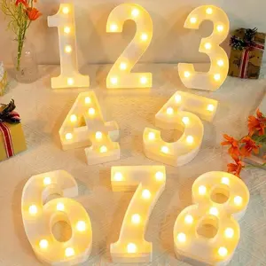 1PC 0-9 Number Theme Party Decoration LED Lights Night Light Party Wedding Cocktail Decoration Party Decoration Supplies