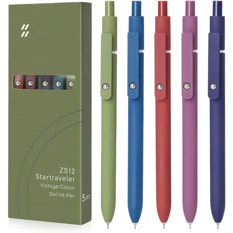 Zenith Zs12 Star Traveler Pens,Dry Quickly, Zennyth Zs12 Startraveler Aurora Accent Gel Ink Pen, Soft Grip Reduce Hand , Zenith Gel Pens Smooth Writing (Retro color)