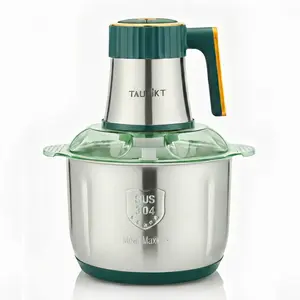 TAUFIKT Electric Food Processors, 5L Meat Grinder Vegetable Chopper with 6 Blades 5 Speed ​​for Processing Fruit/Meat/Nut, Powerful 500W Copper Motor