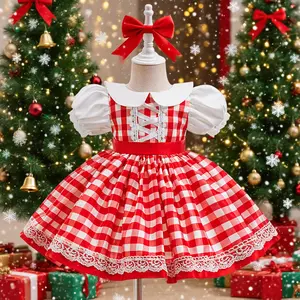 111 Christmas outfit everyday princess dress plaid dress suitable for festival anniversary