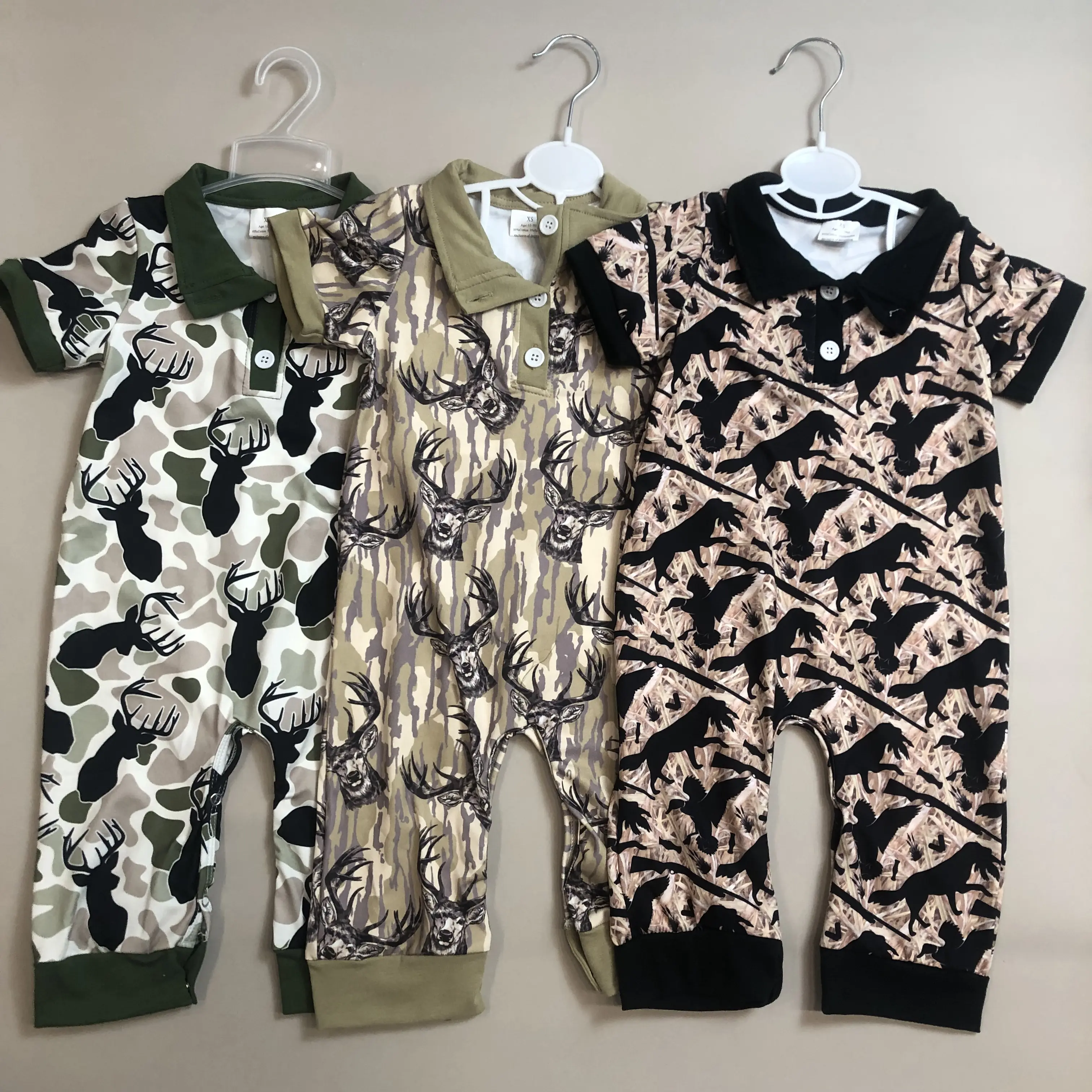 Baby Boy Cotton Bodysuit, Short Sleeve Woodland Animal Print Romper, 1-Piece Summer Outfit for Everyday Baby Clothing, Bodysuit Outfit, Clothes, Coco