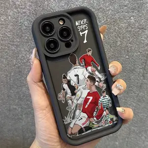 Phone case for iPhone 16 Pro Max 15 Plus 14 13 12 11 XR XS Football Jersey No.7 Pattern Shockproof Silicone TPU Bumper Drop Protection Cover