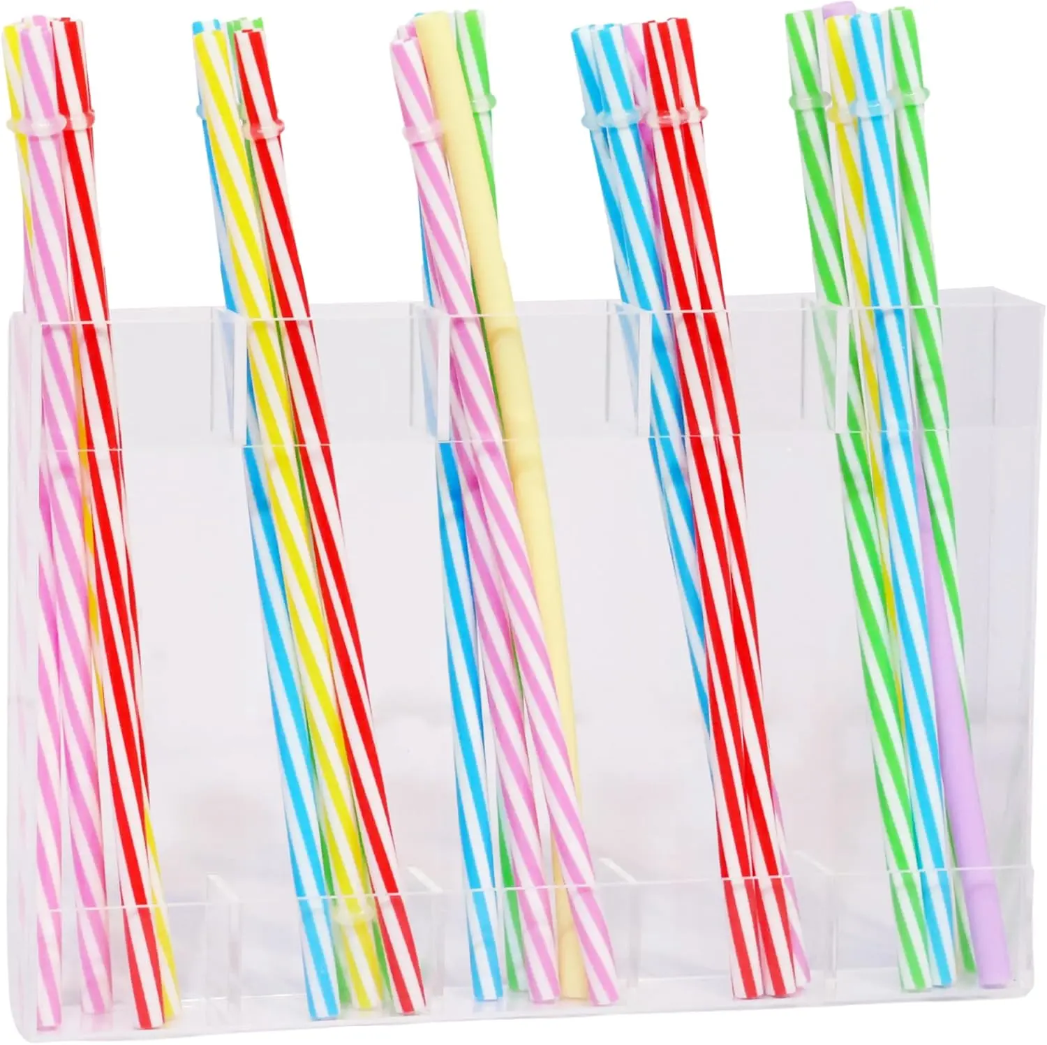 White  Straw Holder & Tumbler Organizer for Cabinet Door, Countertop   Straw Storage Dispenser, Kitchen Cabinet Organizer for Straws, Accessories (transparent)