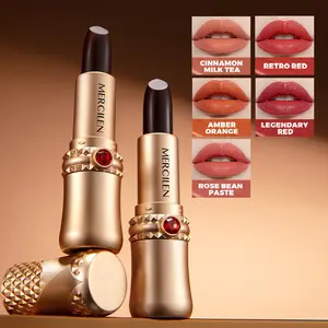 Mercilen Obsidian Long-Lasting Matte Lipstick, 5 Colors Available, Hydrating Formula, Waterproof, Smooth Texture, Perfect for Daily Use