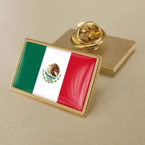 Mexican Map Flag National Pins, Mexico, Rectangle