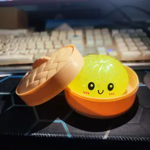Colorful Smile Face Simulation Steamer Large Baozi Squishy Toy, Cute Slow Rebound Play Tpr Baozi Pull Pull Fun, Kids Sensory Fidget Gift