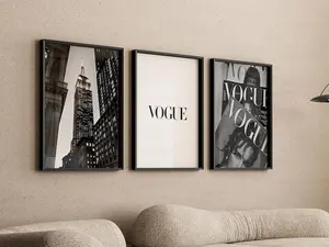 Luxury Set of 3 Wall Art Black White Trendy Wall Decor Vintage Fashion Poster Luxury Print Girly Wall Art Preppy Dorm Aesthetic  #109