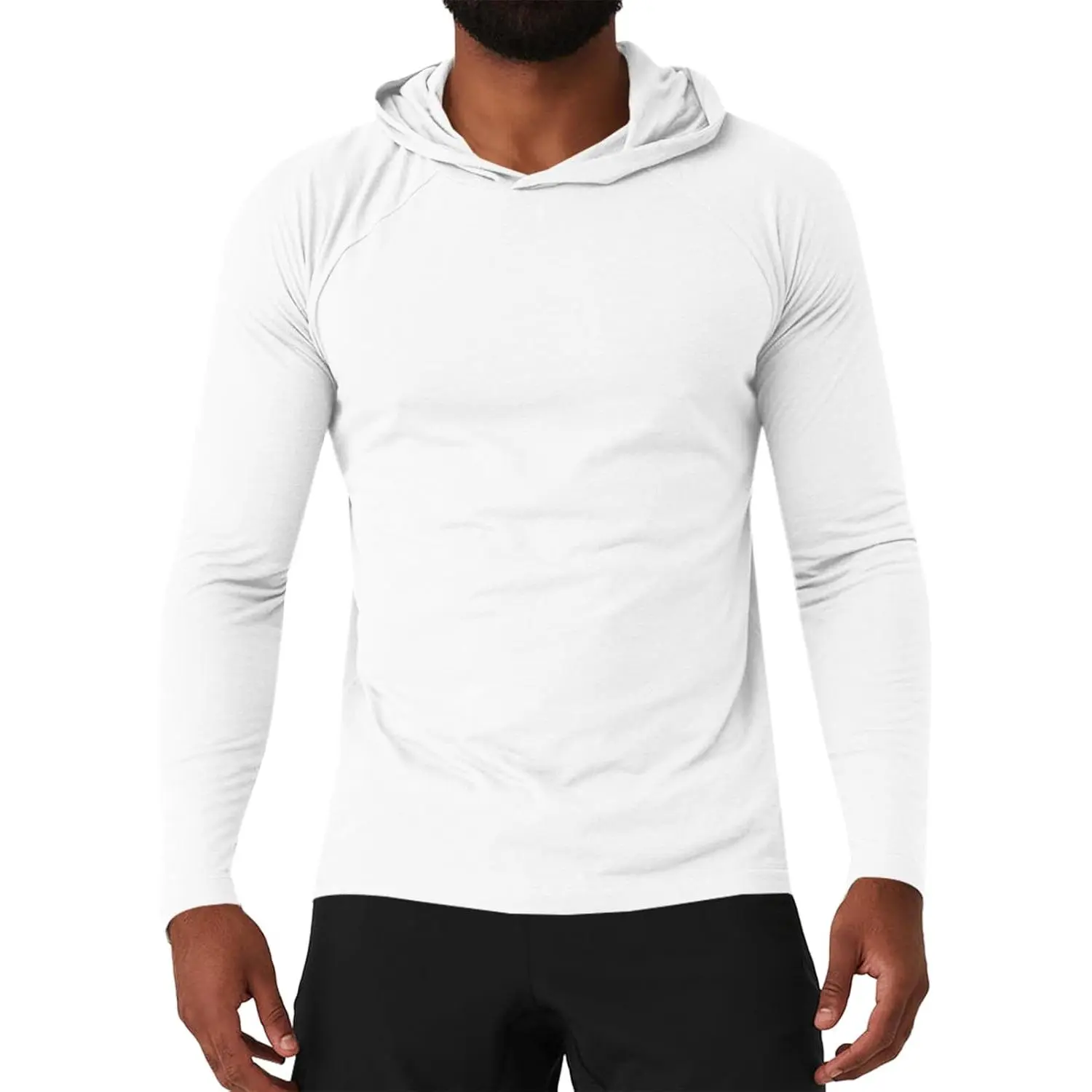 Men's Athletic Workout Hoodie, Lightweight Long Sleeve Pullover with Quick-Dry Breathable Fabric for Gym & Running, Sporty Chic, Breathable Men's Sports Hoodie, Male, Loose Fit, Polyester Blend, Dry-Fit Men's Sports Hoodie