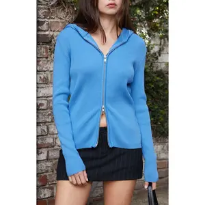 John Galt Women's Electric Blue Arden Zip Up Hoodie