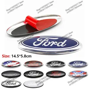Ford Car Logo Badge 145mm Emblem for Edge Escape Transit Ranger Fusion Kuga, Front Grille Rear Trunk Sticker, High-Quality Vehicle Decal, Car Truck Decal