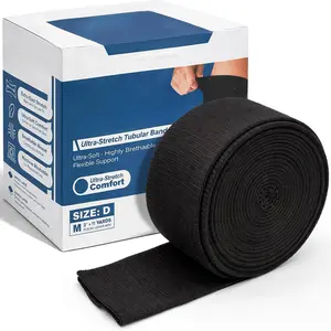 Black Tubular Compression Bandage – Breathable Elastic Support Wrap for Arms & Elbows |   Sports Injury Recovery & Tissue Support for Sprains, Swelling, Lightweight Seamless Tube Bandage (3" x 11yd)