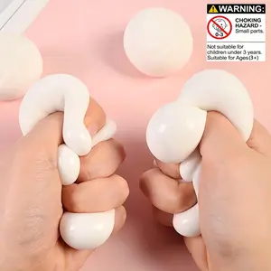 4 Pack Dumpling Shape Stress Balls, Bounceable Squeeze Toys, Office Stress Relief Toy, Perfect Gift for Holidays and Parties