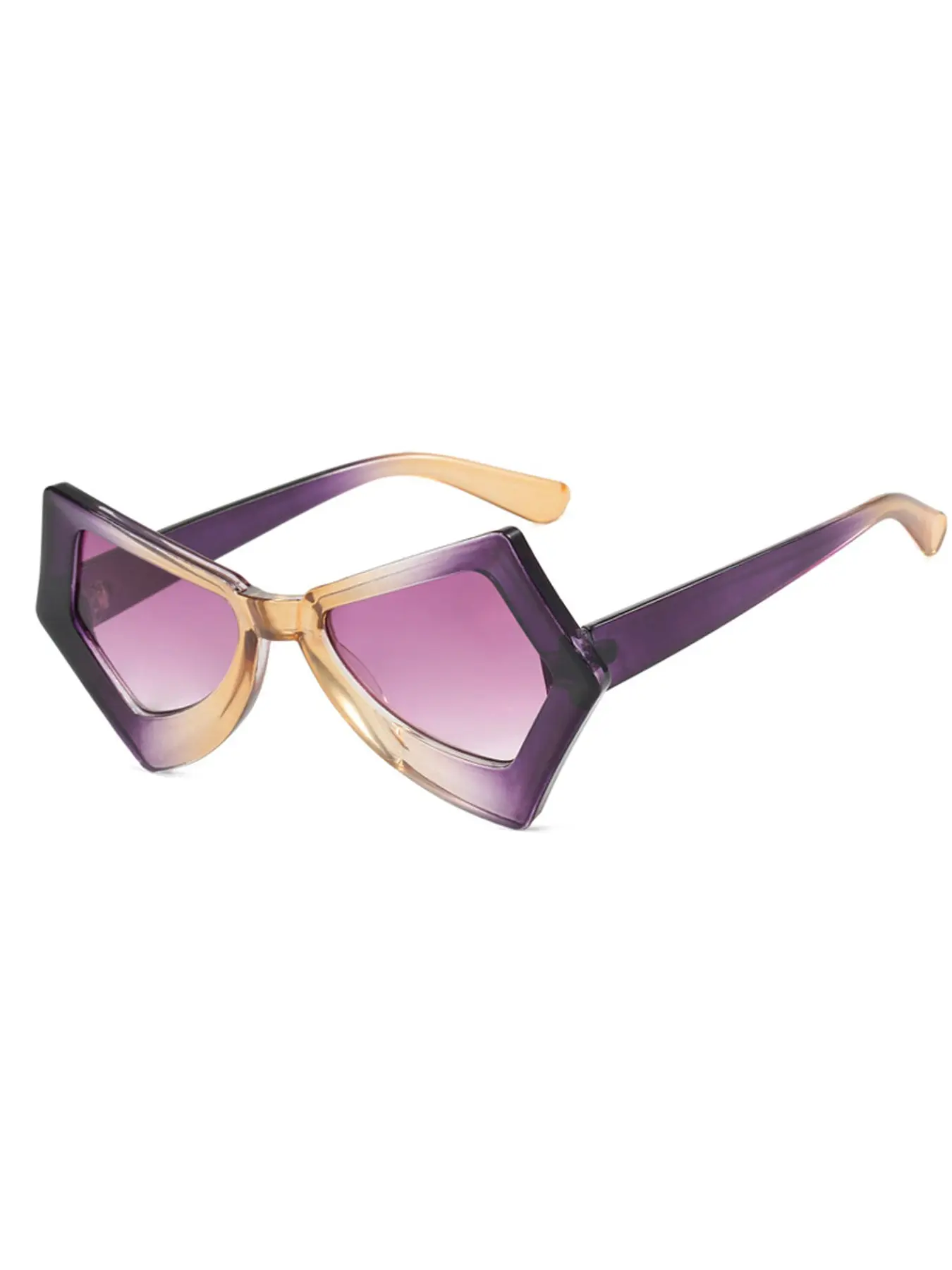 Anti-Blue Light Irregular Large Frame Flat Lens Cat Eye Sunglasses, New Butterfly Eyeglasses, Casual Street Style, All Seasons, Trendy Casual Sunglasses, Irregular Shaped Sunglasses, Fashionable Sunglasses, Trendy Styling Sunglasses