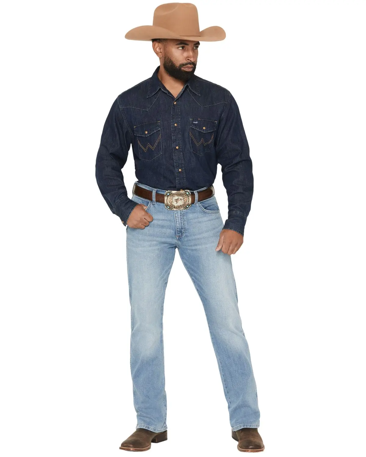Wrangler Men's Retro Men'S Medium Wash Slim Bootcut Stretch Denim Jeans - 112370695