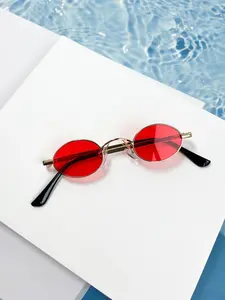 Unisex Vintage Oval Frame Sunglasses, Trendy Casual Sunglasses for Everyday Use, Fashion Accessories for Outdoor Activities