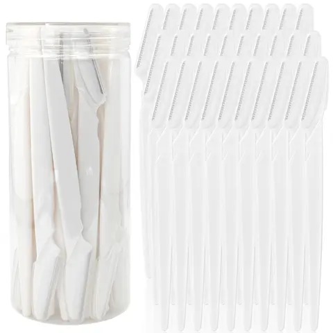White Eyebrow Razor and Face Razor for Women and Men, Cosmetic Tools, Beauty Equipment, Eyebrow Hair Trimmer and Shaver with Protective Cover,Safe and Newbie Friendly, Eyebrow Facial Trimmer