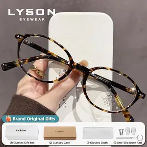 LYSON New Trendy Oval Women Reading Glasses Anti Blue Light Anti-Reflective Customized Prescription Progressive Myopia Glasses