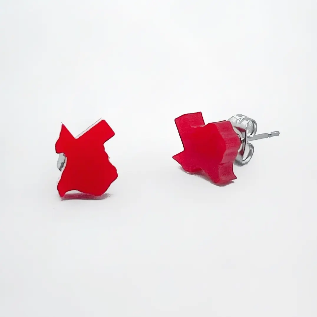 Mini Texas Acrylic Earrings - Red