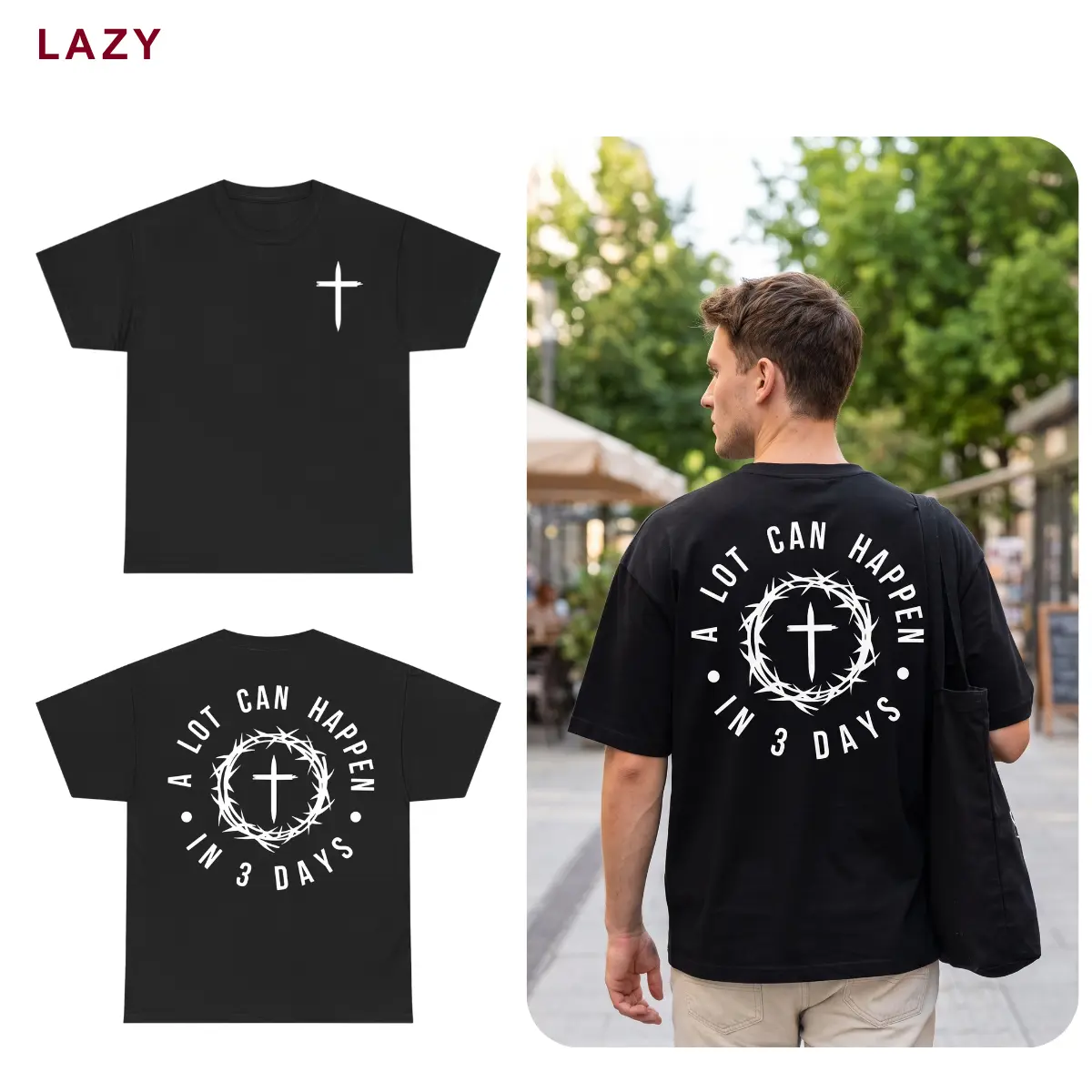 A Lot Can Happen in 3 Days T-Shirt, Christian Easter Faith Graphic Tee, Jesus Resurrection Shirt, Inspirational Bible Verse Apparel, Unisex Religious Shirt