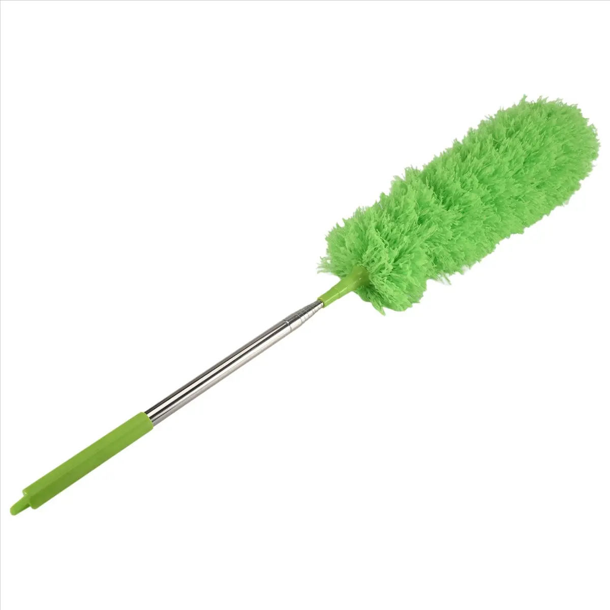 Gutter Cleaning Brush Set (1 Set) with 8.2ft Length Telescopic Extendable Pole, Bendable Fibers Bristles, Ground-Based Leaf Removal Roofing Guard Tool, Green, Easy Storage, Avoid Accidental Injuries