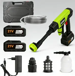 21V Cordless Pressure Washer, Portable High Pressure Car Washer with 2 Batteries, Rechargeable Power Cleaner for Cars, Patios, Garden & Home Use
