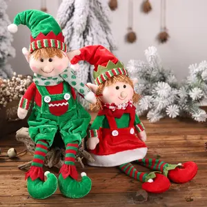 Christmas Hanging Leg Elf Sitting Doll Figurine – Cute Decorative Toy, Suitable for Children, Perfect Christmas Gift and Ornament