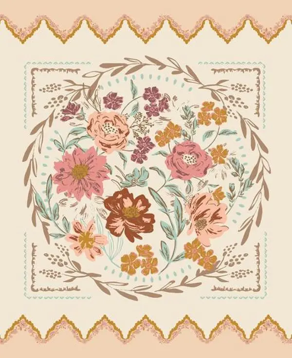 Fabric Moda Eggshell Foraged Found and Hand Me Down 36x44" Quilting Panel 45638-11