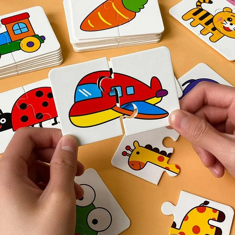 Montessori Playful Paper Flash Cards - Bright,Cute Patterns,Unisex Montessori Toys for 0-3y Toddlers,Large Pieces Educational Learning Games for Cognitive Development