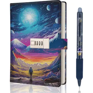 Diary with Lock for Boys Ages 8-18, Secret Kids Adventure Travel Journal Notebook with Lock & Pen, Great Gift for 9 10 11 12+ Year Old Boys Teens for Children's Day