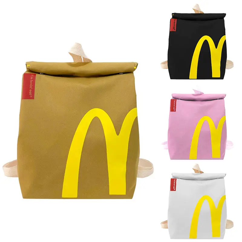 McDonald's 2025 Cute Charming Backpack for Women & Men Classic Unisex Vintage Daypack Canvas Personalized Rucksack Bookbag Shoulder Bag Crossbody Bag