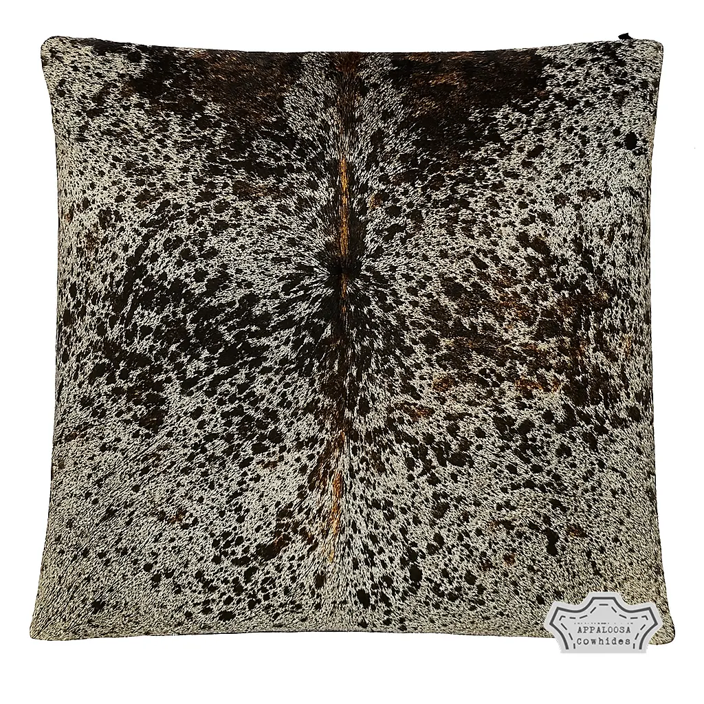 Salt and Pepper Cowhide Pillow Cover