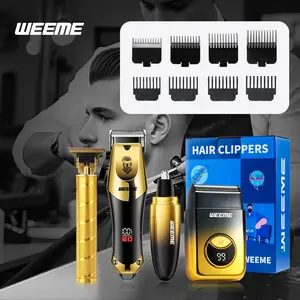 Weeme Electric Shaver Set, Cordless Shaver, Men's Grooming Kit with T-Head Trimmer, USB Rechargeable Razor, Nose Hair Clipper, Ideal Gift for Him
