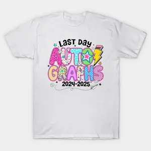 Last Day Autographs Shirt 2024-2025, Colorful School Memory Tee, 100% Cotton Unisex T-Shirt, Year-End Student Keepsake, TikTok Viral School Trend