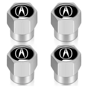 4x Acura Tire Valve Stem Caps For Car Truck Universal Fitting Silver Chrome 4x Acura Tire Valve Stem Caps For Car Truck Universal Fitting Silver Chrome