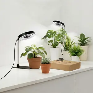 2pcs, New Generation Grow Lights for All Indoor Plants, Full Spectrum Plant Lights, lmitation Sun LED Plant Lights, Seedling Starter Light, 4-Level Dimmable, Height Adjustable, 3/6/9H Auto Cycle Timer, 720° Adjustable Angle.