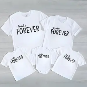 Family Gift Shirt Forever, Family Forever Shirt, Gift Idea, Soft Cotton, Vacation Shirt, White on Navy Flash Sale T-Shirt Trio amare  clothing women s short sleeve top tshirt  for  wife Flash Sale S to 6X Women's T-shirt Comfortable Unisex T-shirt